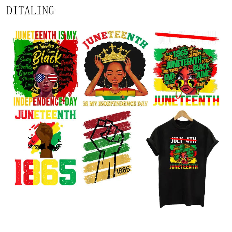 Juneteenth Iron-On Transfer Patch for Clothing – DIY Heat Sticker for T-Shirts & Hoodies | The Party Days | The Party Days