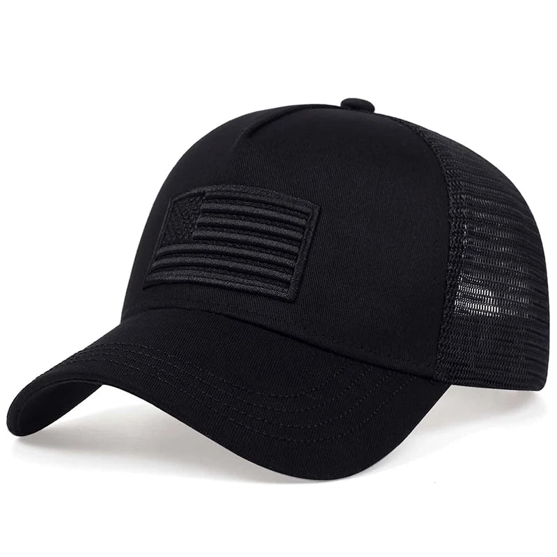 American Flag Embroidered Mesh Baseball Cap – Unisex Adjustable Breathable Sun Hat | The Party Days | The Party Days