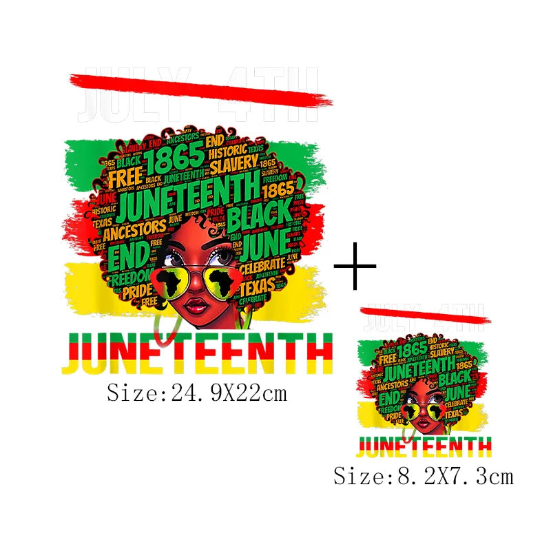 Juneteenth Iron-On Transfer Patch for Clothing – DIY Heat Sticker for T-Shirts & Hoodies | The Party Days | The Party Days
