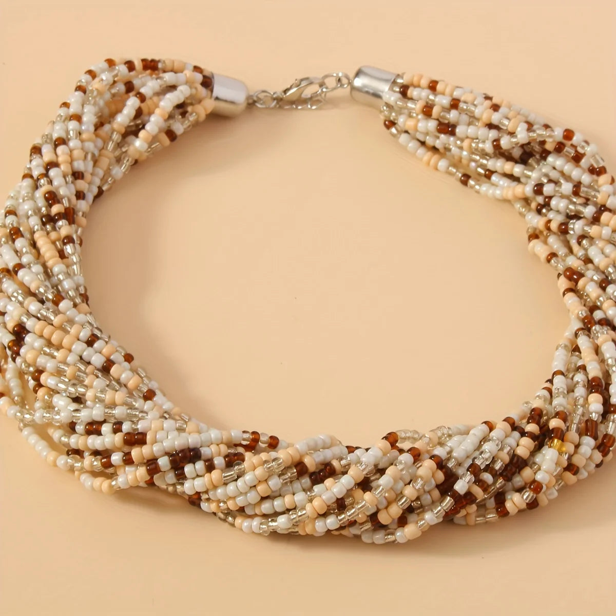 Bohemian Multilayer Rice Bead Necklace – Yellow & Orange Choker – The Party Days | The Party Days