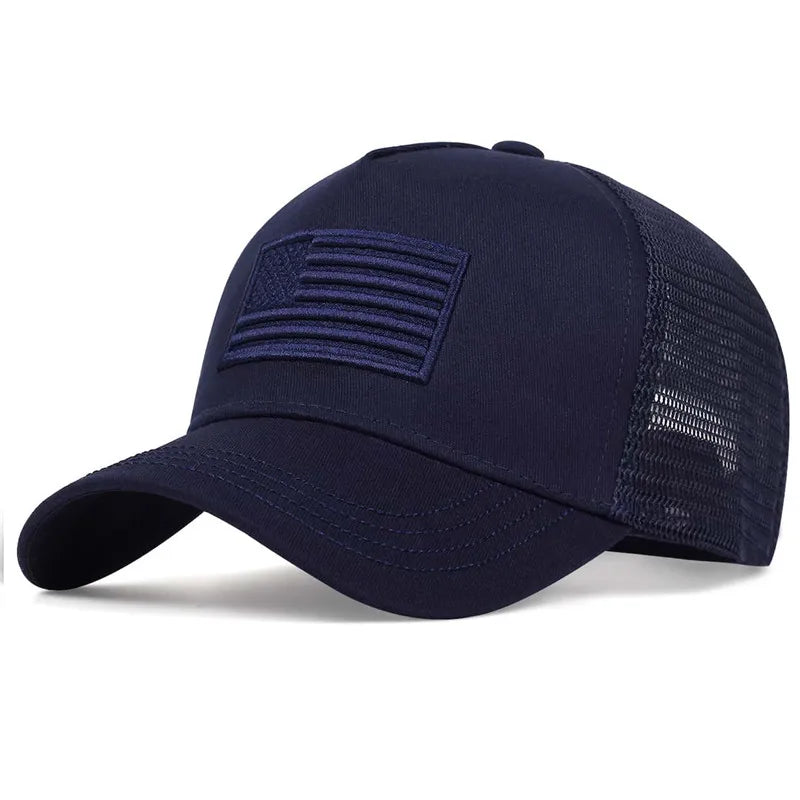 American Flag Embroidered Mesh Baseball Cap – Unisex Adjustable Breathable Sun Hat | The Party Days | The Party Days