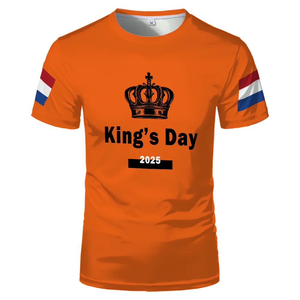 King's Day Orange T-Shirt – Dutch Flag Print, Unisex Oversized Tee – The Party Days | The Party Days