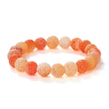 8mm Orange Weathered Stone Bracelet – Energy Beaded Yoga Bangle – The Party Days | The Party Days