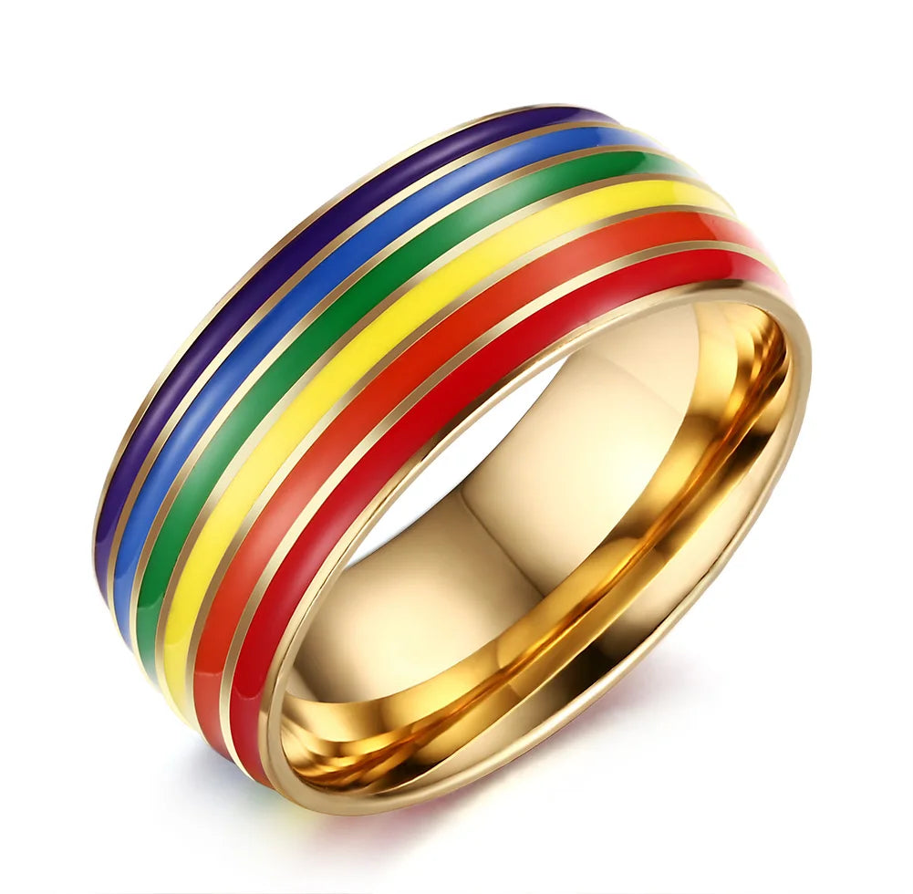 Rainbow Pride Ring – LGBT Multicolor Stainless Steel Ring | The Party Days | The Party Days