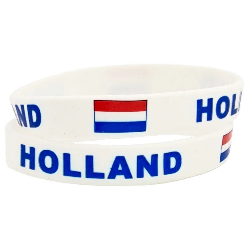 Netherlands Flag Silicone Wristband – Holland Football Sports Souvenir Bracelet – The Party Days | The Party Days