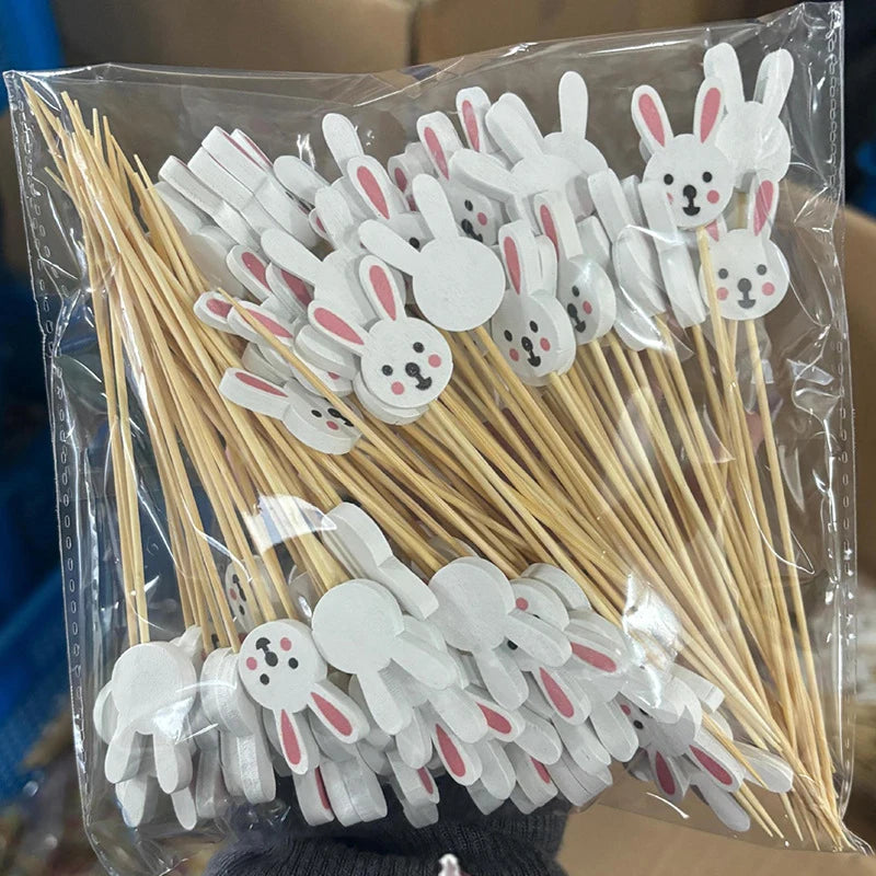 Easter Bunny Ear Toothpicks – 100pcs Bamboo Appetizer Picks for Party Food & Snacks – The Party Days | The Party Days