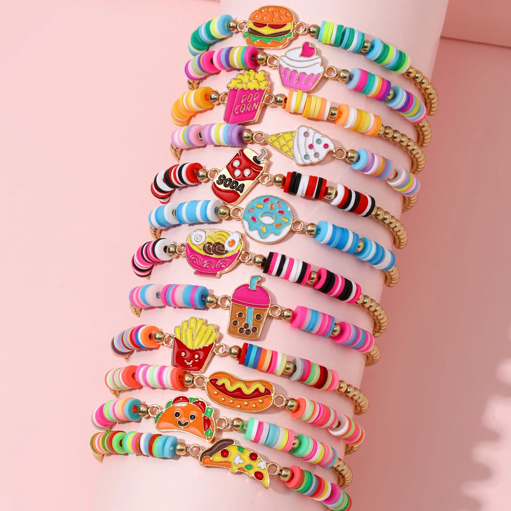 Pack 12 Handmade Unicorn Bracelets | Cat & Flower Charms for Girls | The Party Days | The Party Days