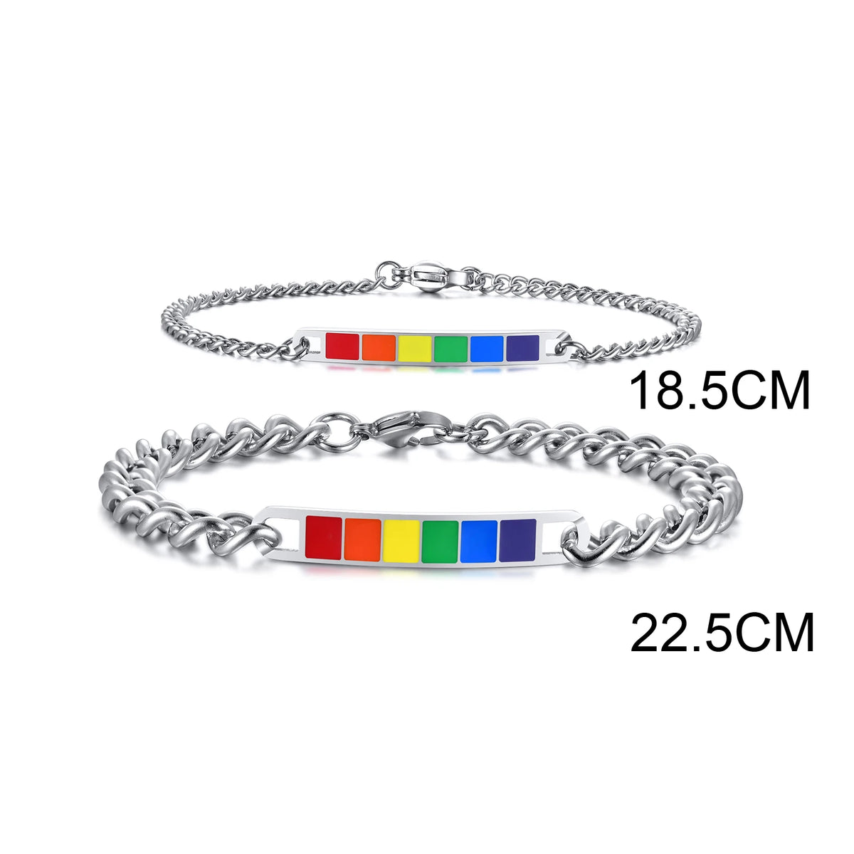 Rainbow Pride Bracelet – Stainless Steel LGBT Chain Link Wristband | The Party Days | The Party Days