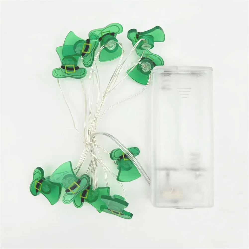 St. Patrick's Day Green LED String Lights – 10 LED Decorative Garland – The Party Days | The Party Days