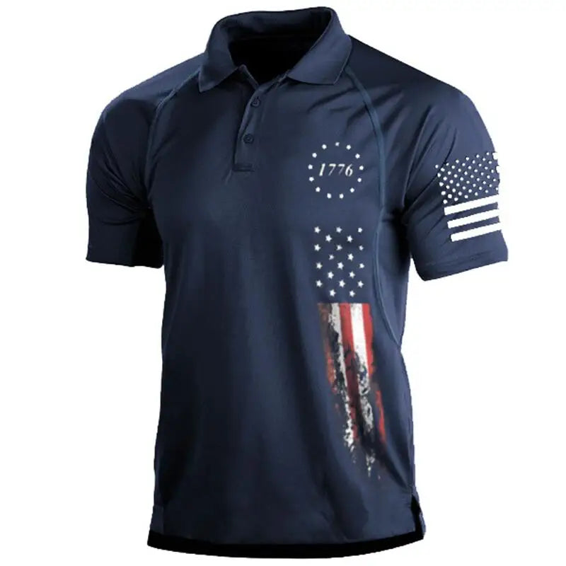 1776 Independence Day Military Polo Shirt Men