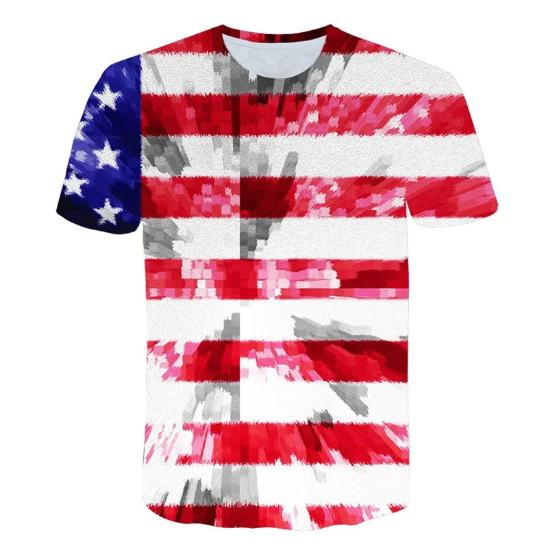USA Flag Eagle 3D Print T-Shirt – Stripes & Stars Patriotic Tee for Men, Women & Kids – The Party Days | The Party Days