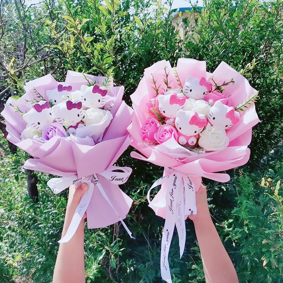 Hello Kitty Plush Bouquet with Soap Roses – Mother's Day Gift | The Party Days | The Party Days