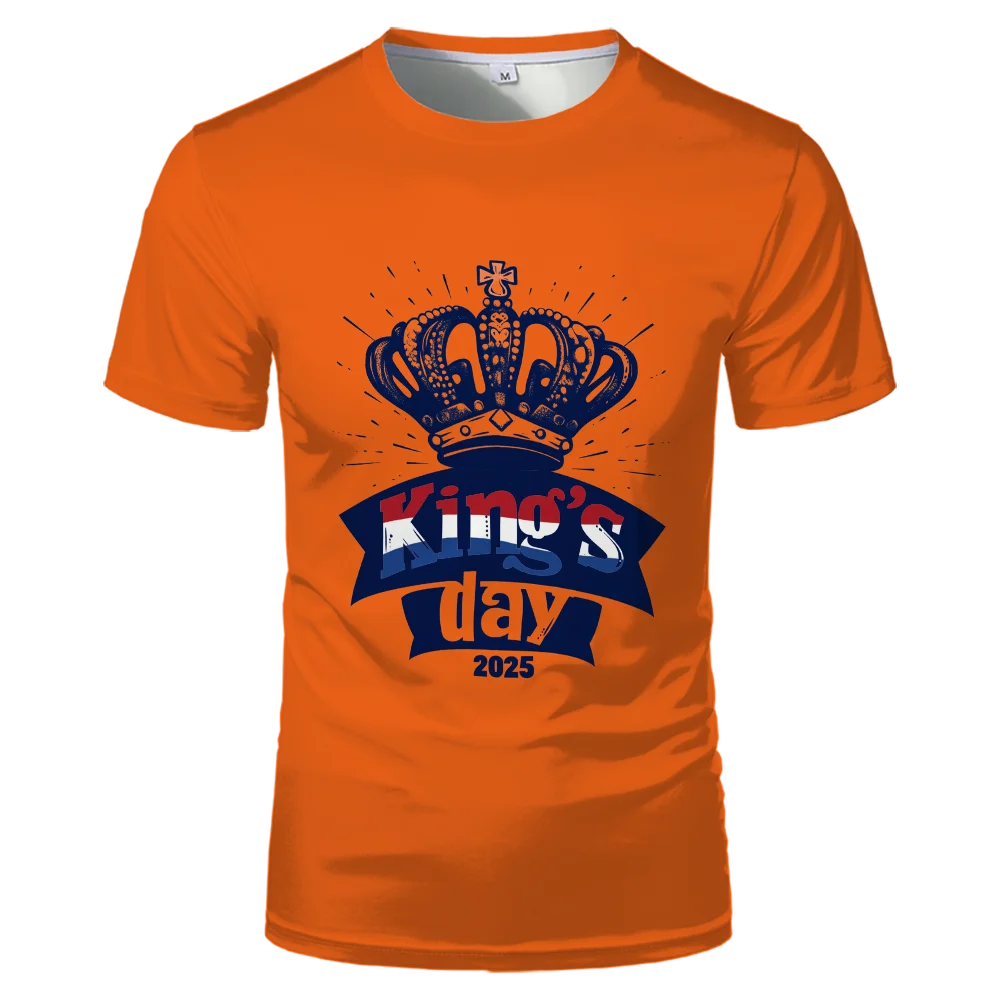 King's Day Orange T-Shirt – Dutch Flag Print, Unisex Oversized Tee – The Party Days | The Party Days