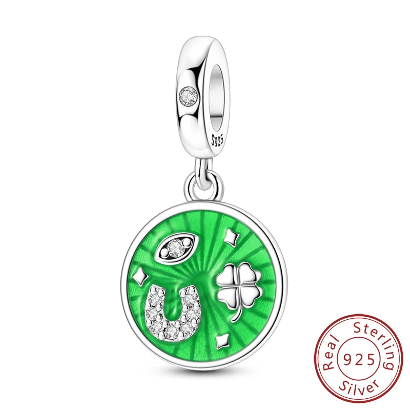 925 Silver St. Patrick's Day Shamrock Earring Charms – Four-Leaf Clover – The Party Days | The Party Days