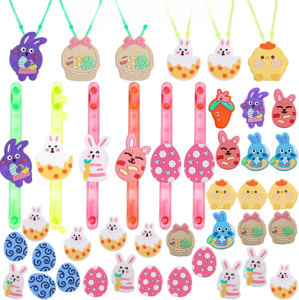 Easter LED Light Up Jewelry Set - Glowing Rings, Necklaces & Bracelets | The Party Days