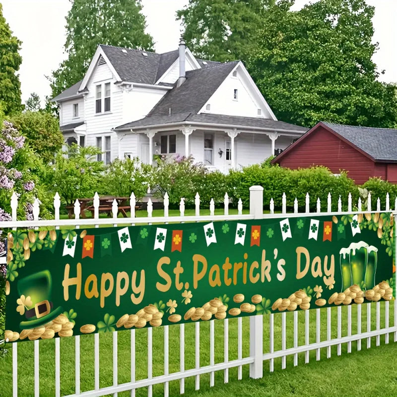 St. Patrick's Day Celebration Banner 35x180cm – Reusable Polyester Party Decor – The Party Days | The Party Days