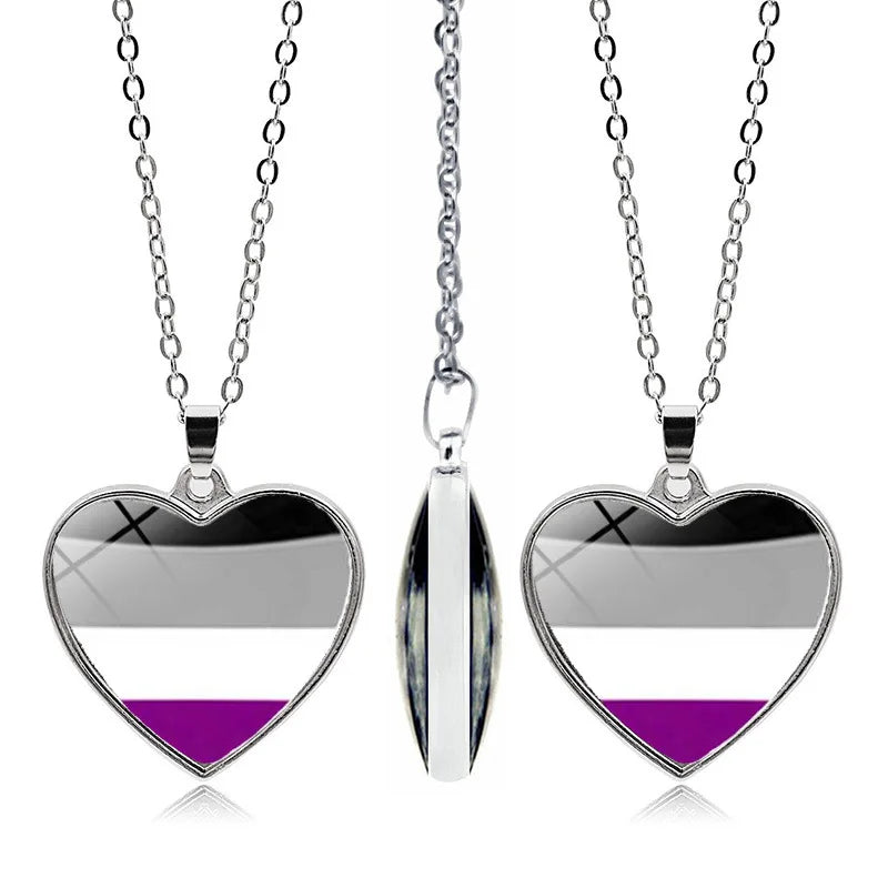 Pride Rainbow Glass Pendant Necklace | LGBTQ+ Couple Gift | The Party Days | The Party Days
