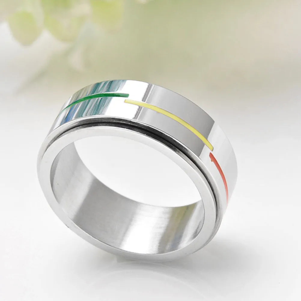 Rainbow Pride Spinner Ring – Waterproof Stainless Steel LGBT Ring | The Party Days | The Party Days