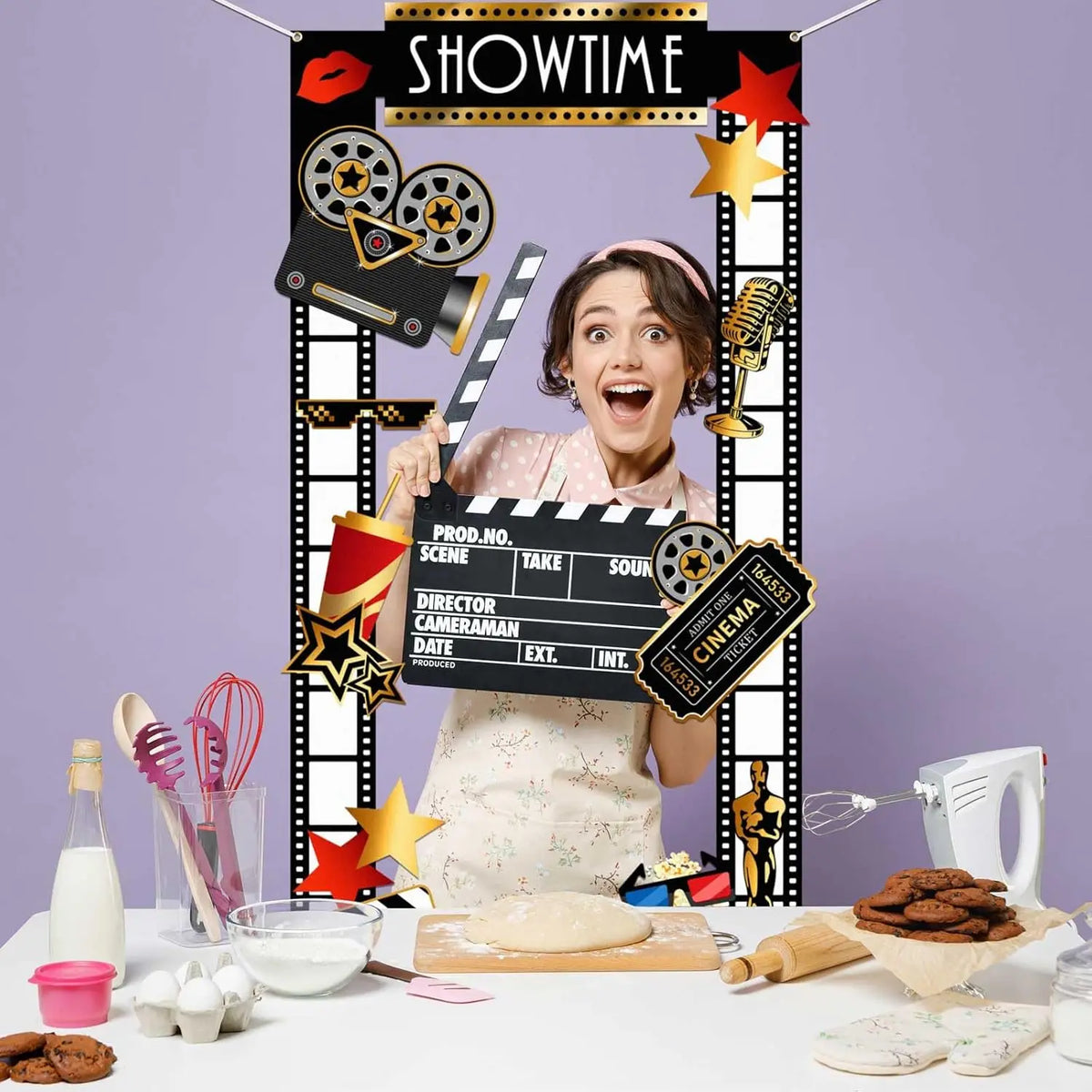 Movie Night Party Decorations Kit – Photo Booth Props, Banner & Backdrop – The Party Days | The Party Days