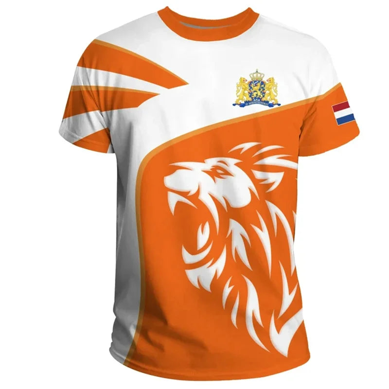 Netherlands Flag 3D Print T-Shirt – Dutch Orange Oversized Tee for Men & Women – The Party Days | The Party Days