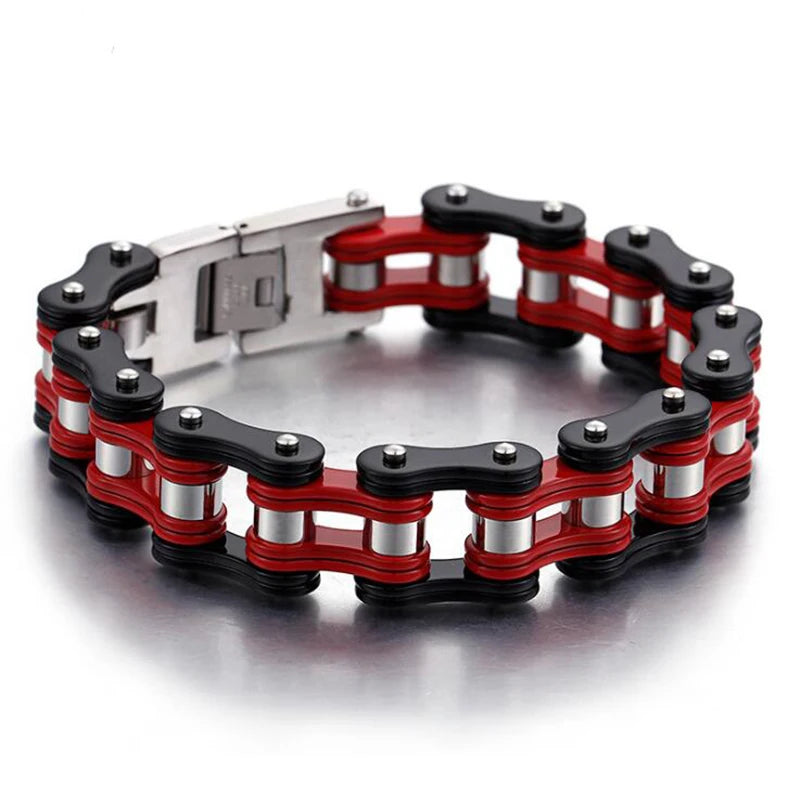 Punk Stainless Steel Motorcycle Chain Bracelet – Biker Wrist Jewelry – The Party Days | The Party Days