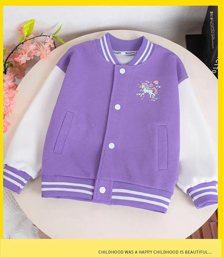 Girls Unicorn Baseball Jacket | The Party Days | The Party Days
