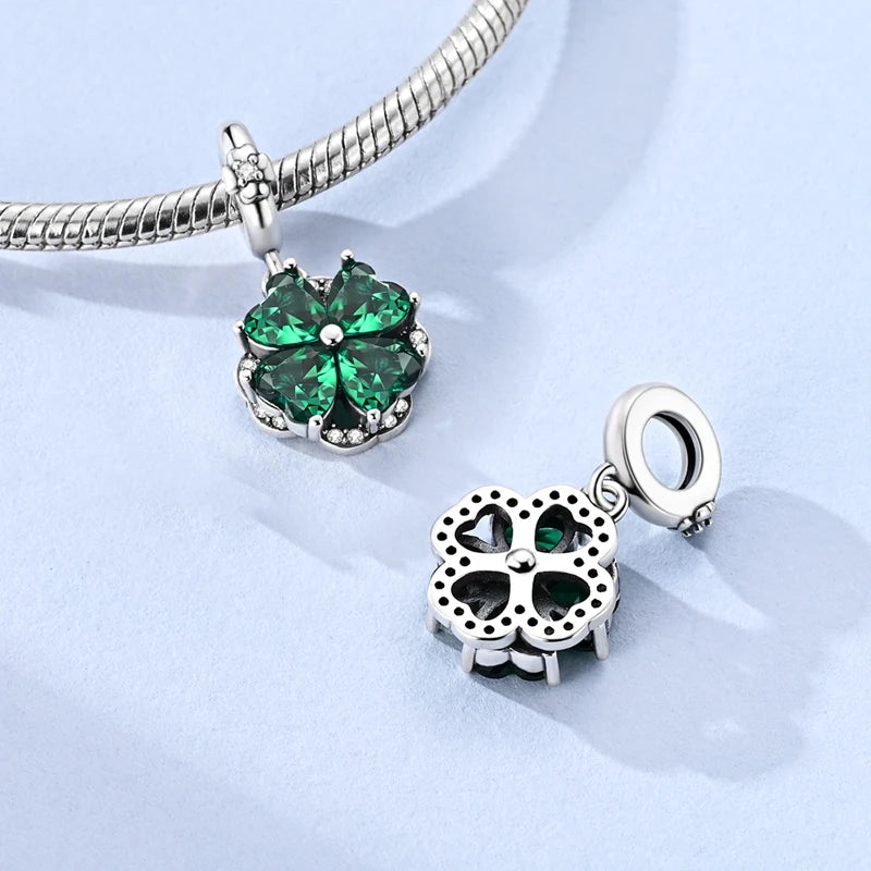 925 Silver St. Patrick's Day Shamrock Earring Charms – Four-Leaf Clover – The Party Days | The Party Days