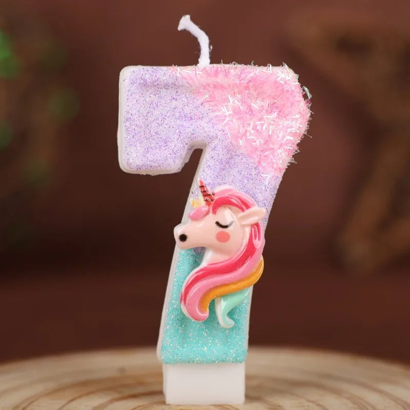 Unicorn Number Birthday Candle | Digits 0-9 Party Decoration | The Party Days | The Party Days