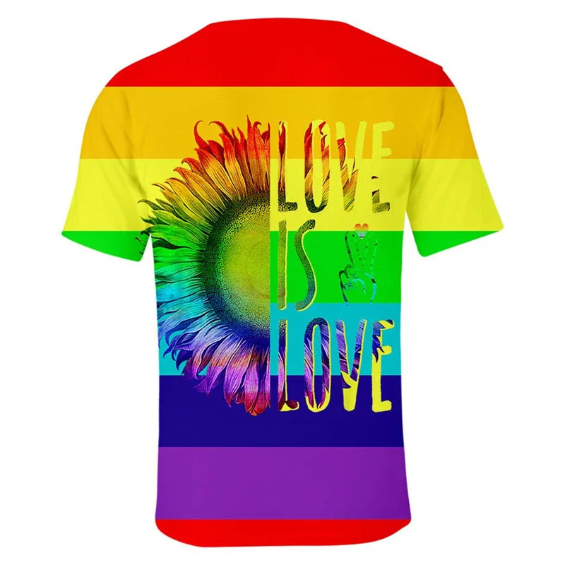 Pride Rainbow 3D Print T-Shirt | LGBTQ+ Love is Love Tee | The Party Days | The Party Days