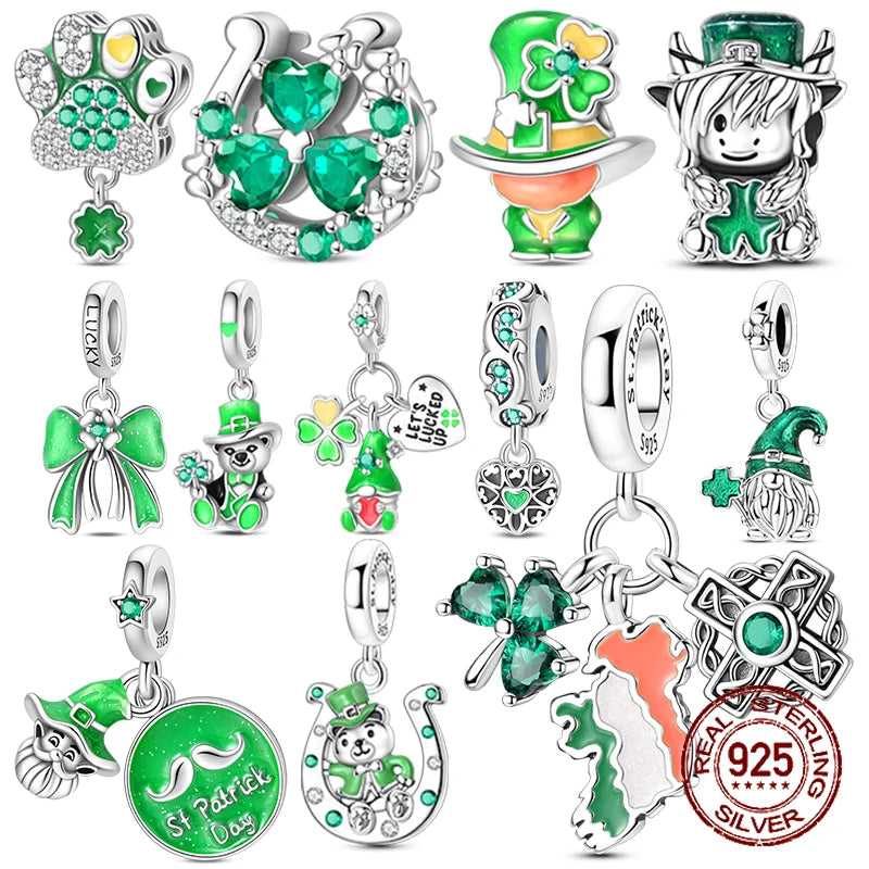 925 Silver St. Patrick's Day Bracelet Charms with Zirconia – GDTC Certified – The Party Days | The Party Days