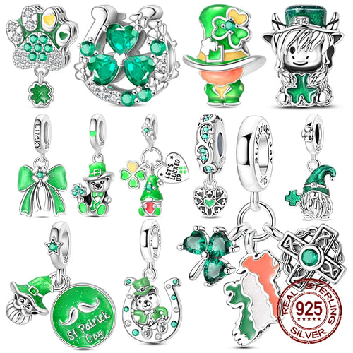 925 Silver St. Patrick's Day Bracelet Charms with Zirconia – GDTC Certified – The Party Days | The Party Days