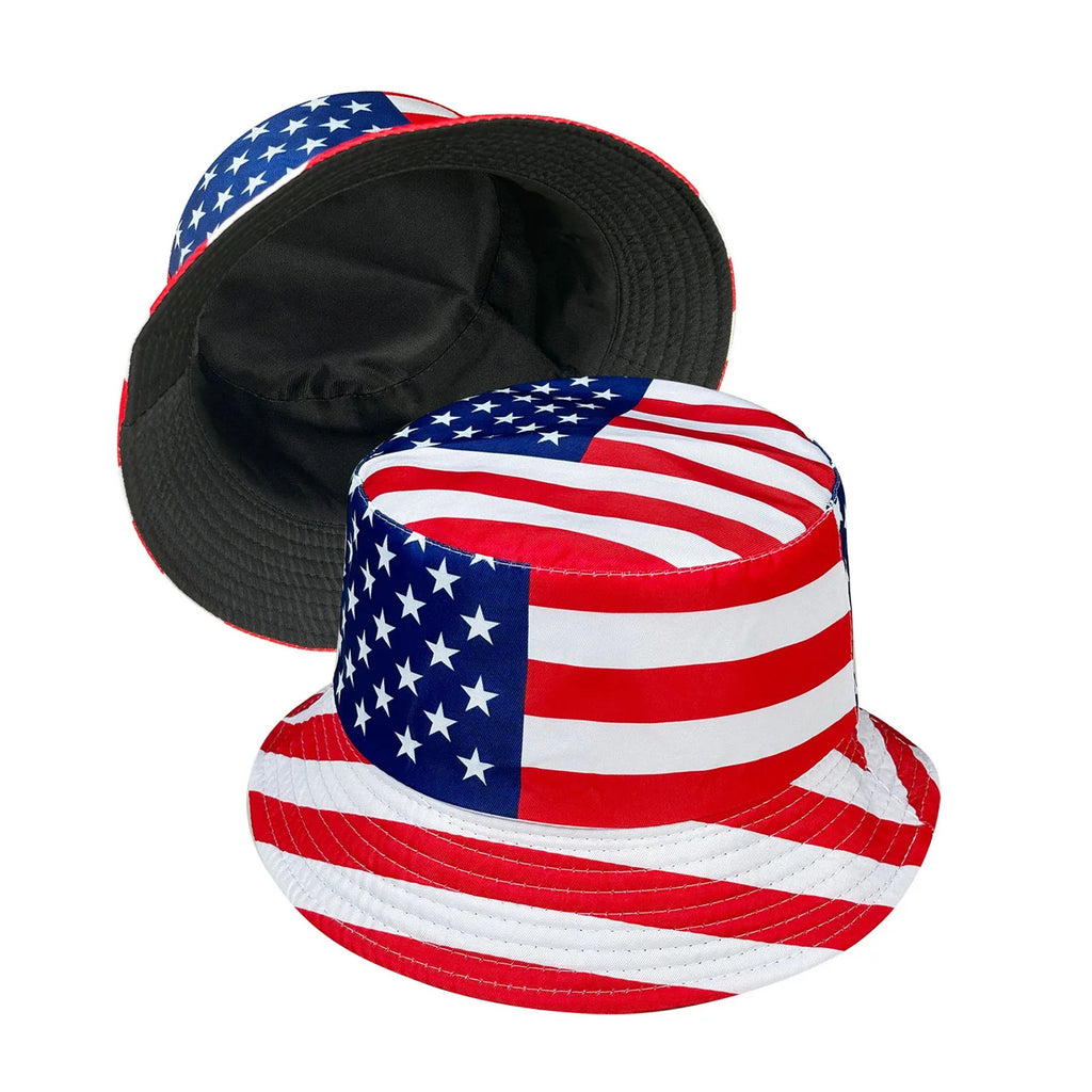 Patriotic American Flag Bucket Hat – Reversible, Foldable & Stars and Stripes | The Party Days | The Party Days