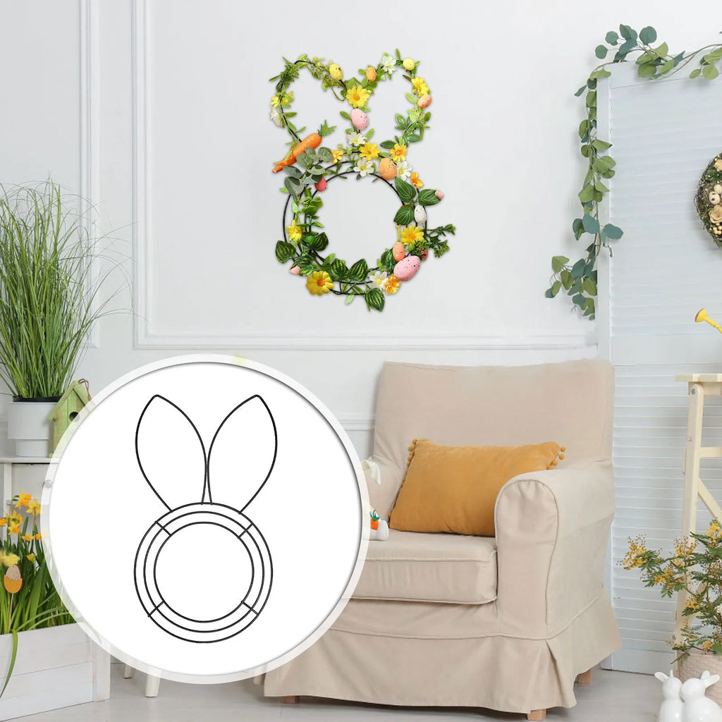 Easter Bunny Wire Wreath Frame – 16" DIY Metal Form for Spring Decor | The Party Days