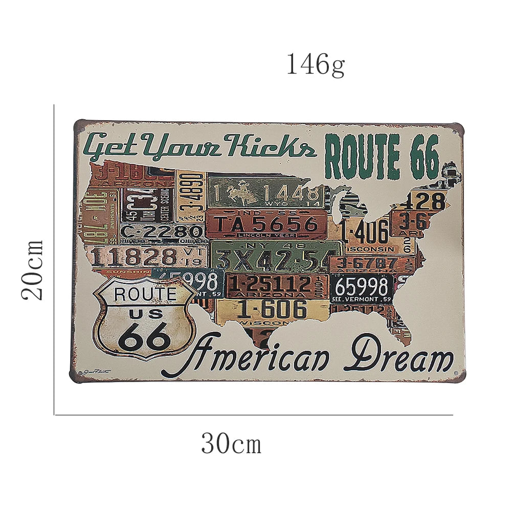 USA Map Vintage Tin Sign – American Dream Metal Wall Art 20×30 cm – The Party Days | The Party Days