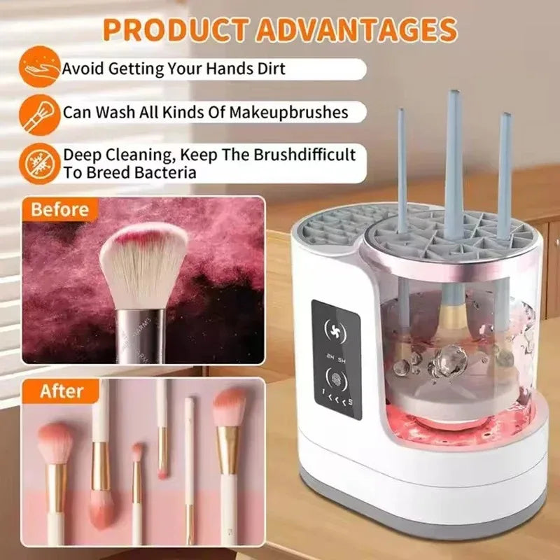3-in-1 Electric Makeup Brush Cleaner Machine – Wash, Dry & Store | The Party Days