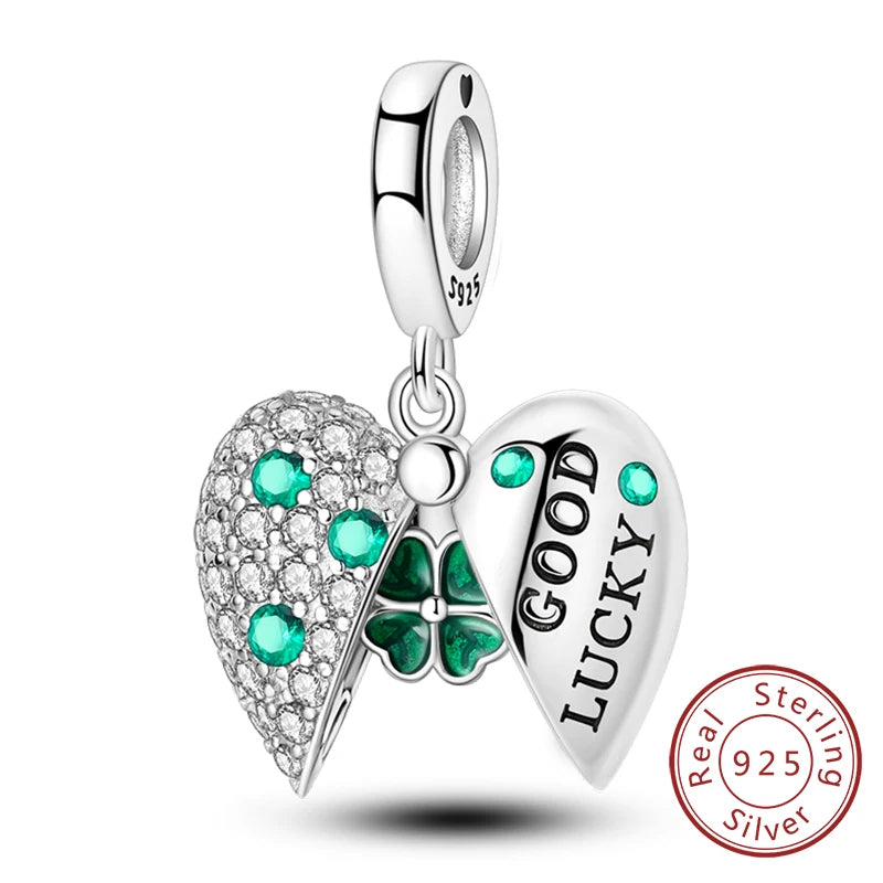 925 Silver St. Patrick's Day Shamrock Earring Charms – Four-Leaf Clover – The Party Days | The Party Days