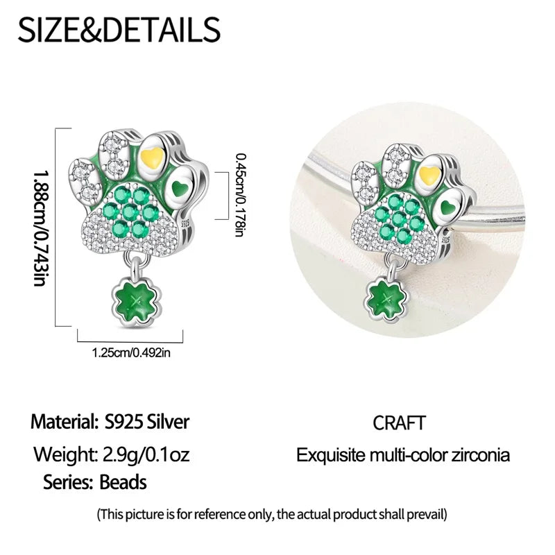 925 Silver St. Patrick's Day Bracelet Charms with Zirconia – GDTC Certified – The Party Days | The Party Days