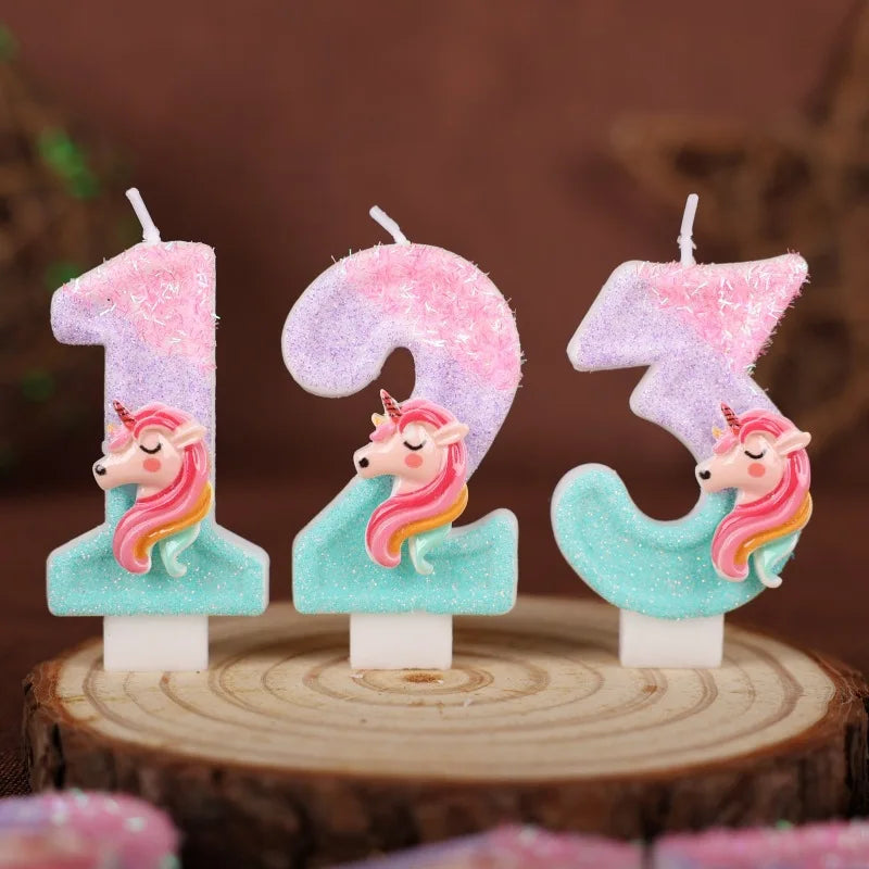 Unicorn Number Birthday Candle | Digits 0-9 Party Decoration | The Party Days | The Party Days