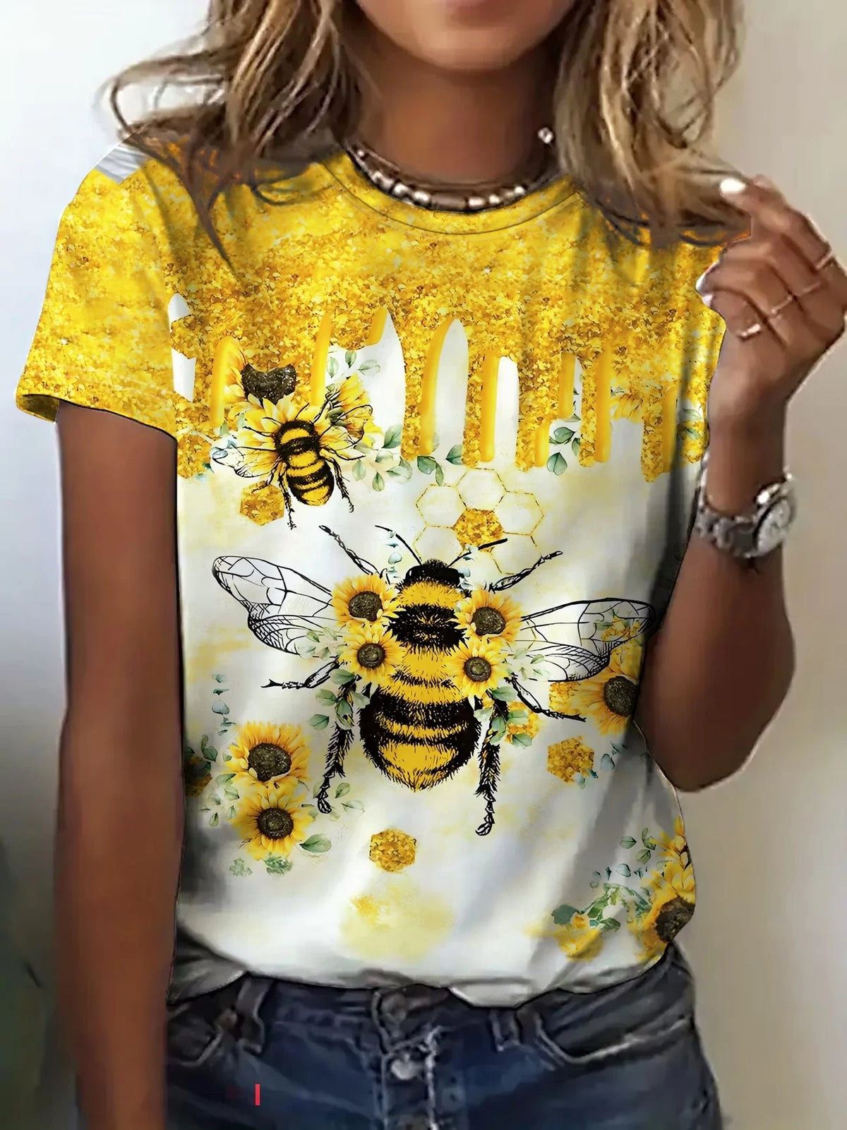 Women's Flag Print T-Shirt – Retro Hip Hop Graphic Tee – Loose Fit Summer Streetwear – The Party Days | The Party Days