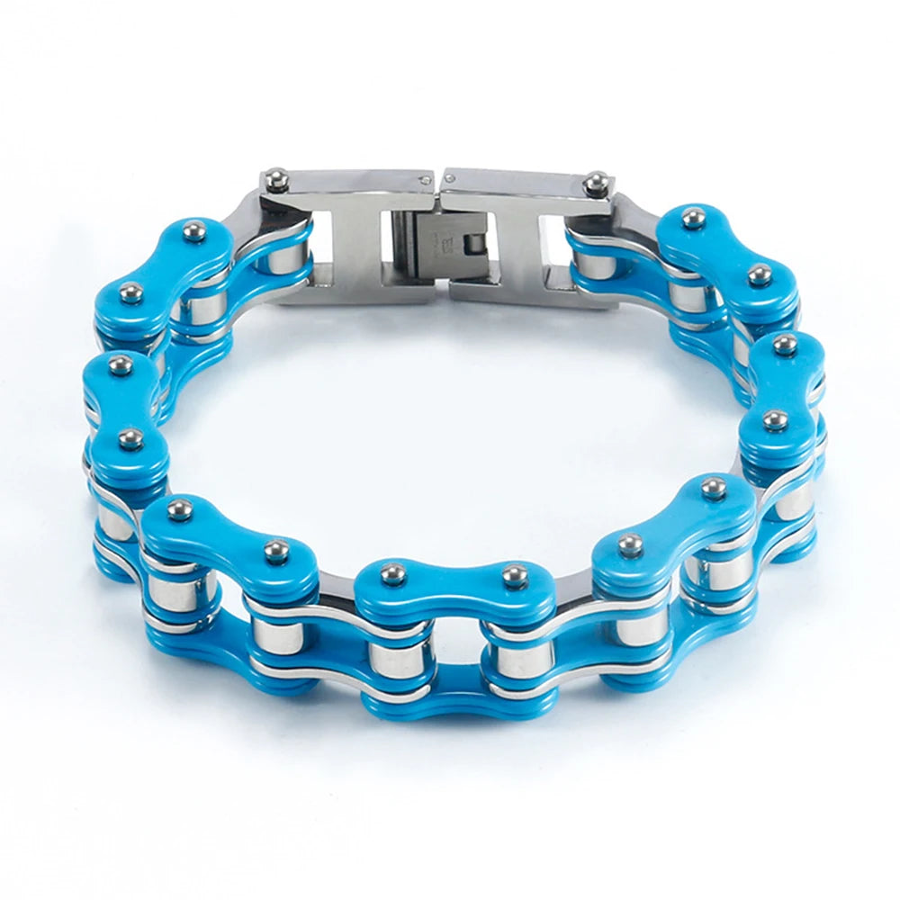 Punk Stainless Steel Motorcycle Chain Bracelet – Biker Wrist Jewelry – The Party Days | The Party Days