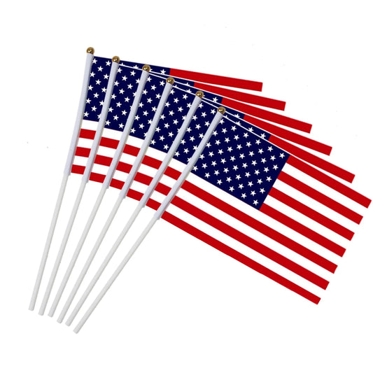 10PCS American Stick Flags Hand Waving Flag USA