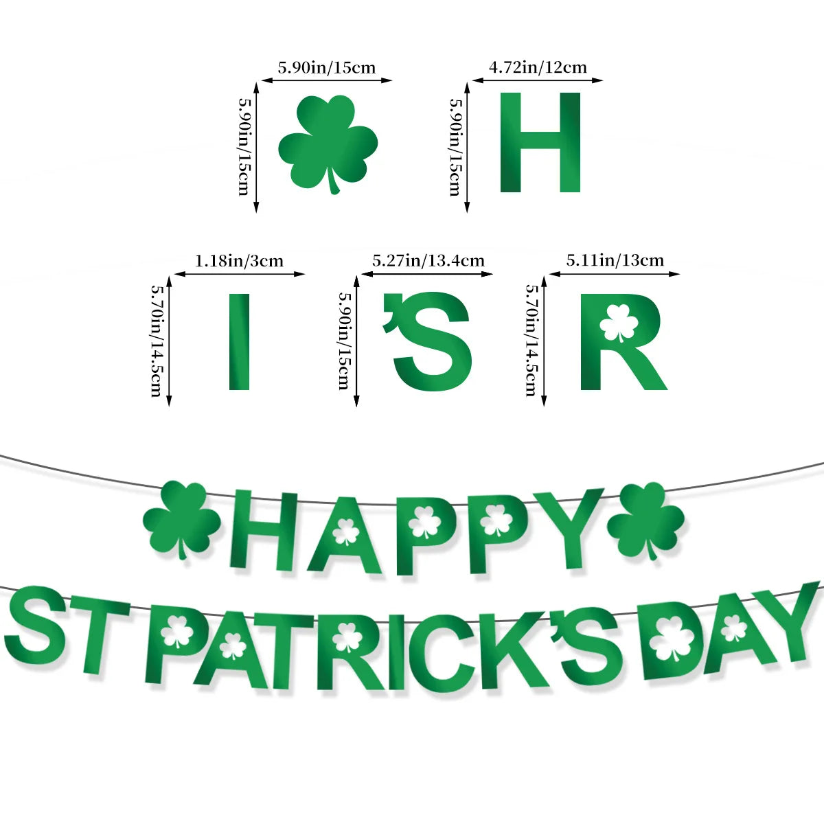 St. Patrick's Day Hanging Swirls Garland Banner – Aluminium Foil Party Decoration – The Party Days | The Party Days