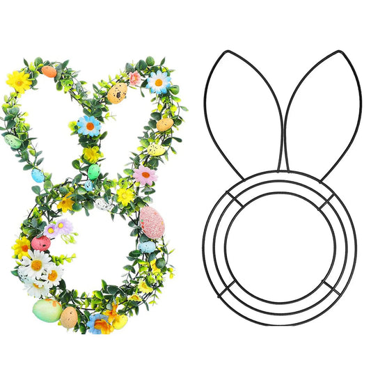 Easter Bunny Wire Wreath Frame – 16" DIY Metal Form for Spring Decor