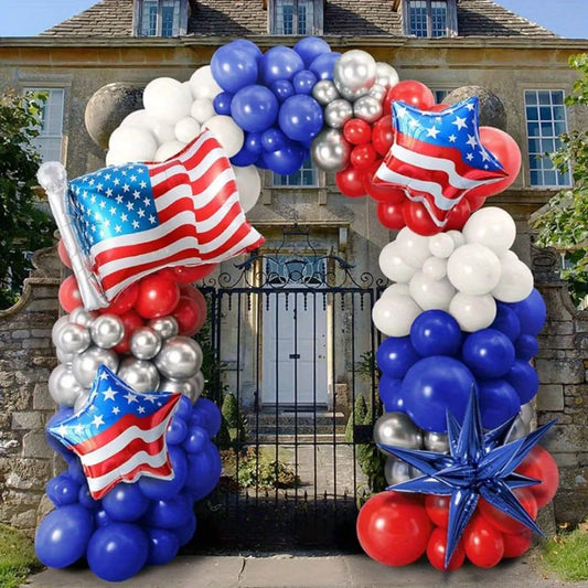 137-Piece Patriotic Balloon Set | American Flag Foil & Latex Balloons for 4th of July