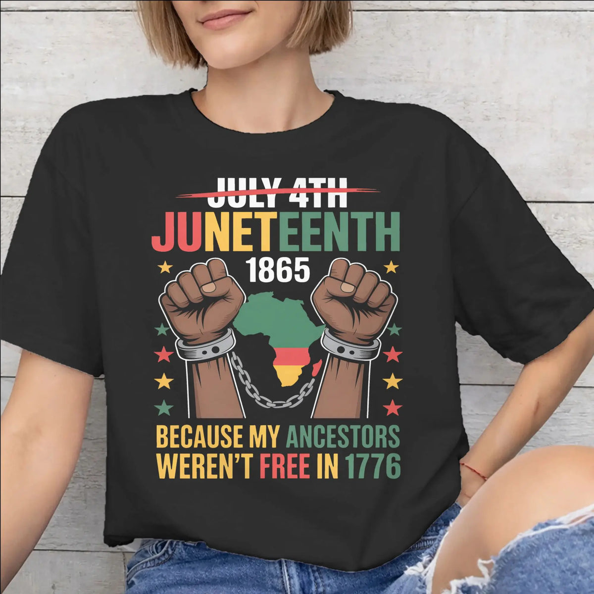 Juneteenth 1865 “Rooted In Freedom” Graphic T-Shirt – 100% Cotton Unisex Tee | The Party Days | The Party Days