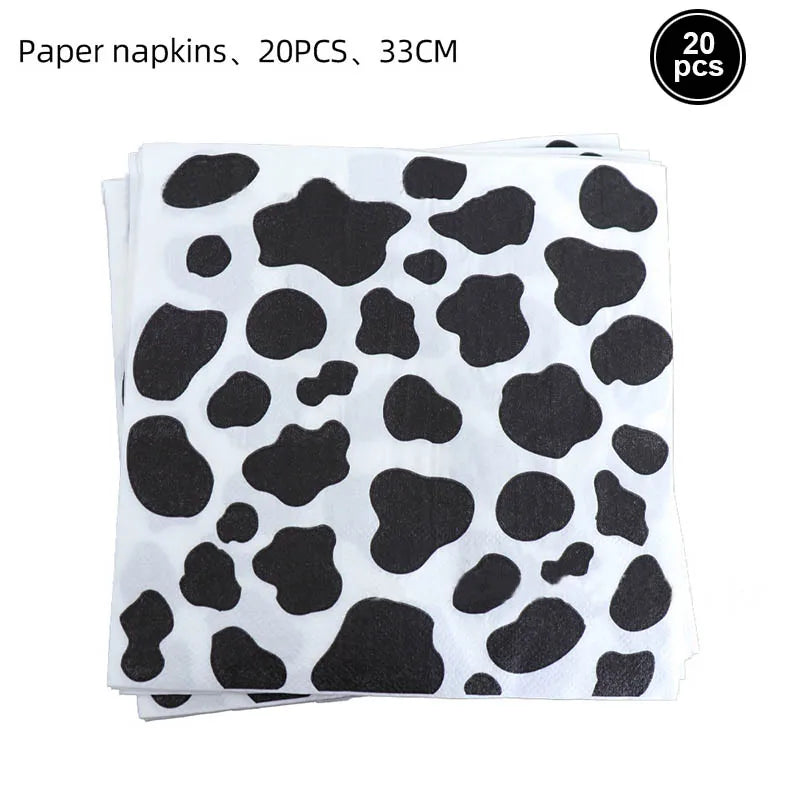 Cow Birthday Party Supplies – Farm Theme Disposable Tableware Set – The Party Days | The Party Days
