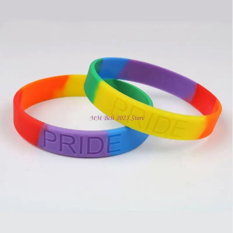 Rainbow Pride Silicone Bracelet – LGBT Adjustable Braided Wristband | The Party Days | The Party Days