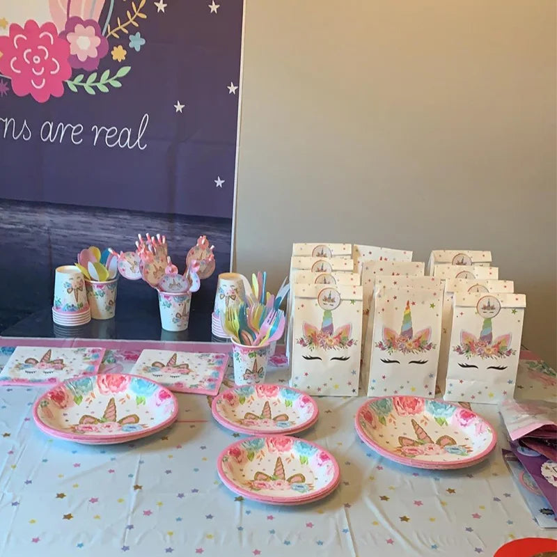 Unicorn Party Decoration Set | Plates, Cups, Balloons & Accessories | The Party Days | The Party Days