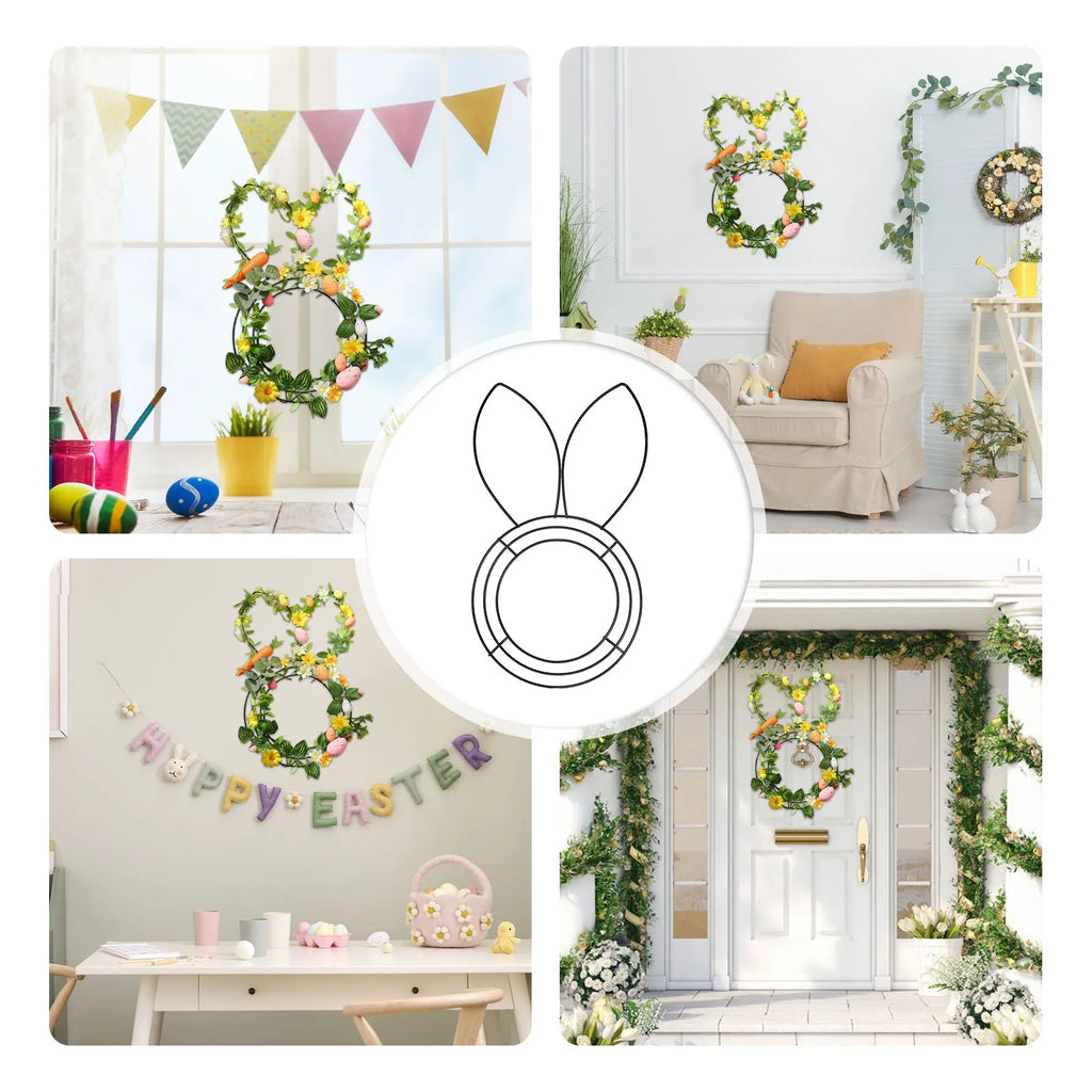 Easter Bunny Wire Wreath Frame – 16" DIY Metal Form for Spring Decor | The Party Days