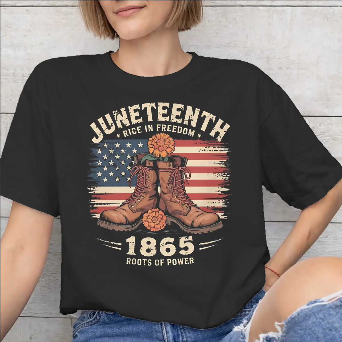 Juneteenth 1865 “Rooted In Freedom” Graphic T-Shirt – 100% Cotton Unisex Tee | The Party Days | The Party Days